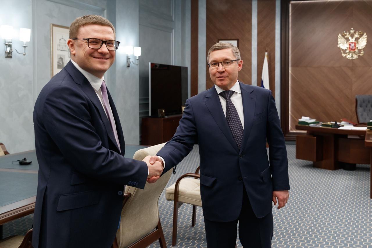 Глава Минстроя РФ Владимир Якушев и губернатор Алексей Текслер обсудили реализацию национальных проектов